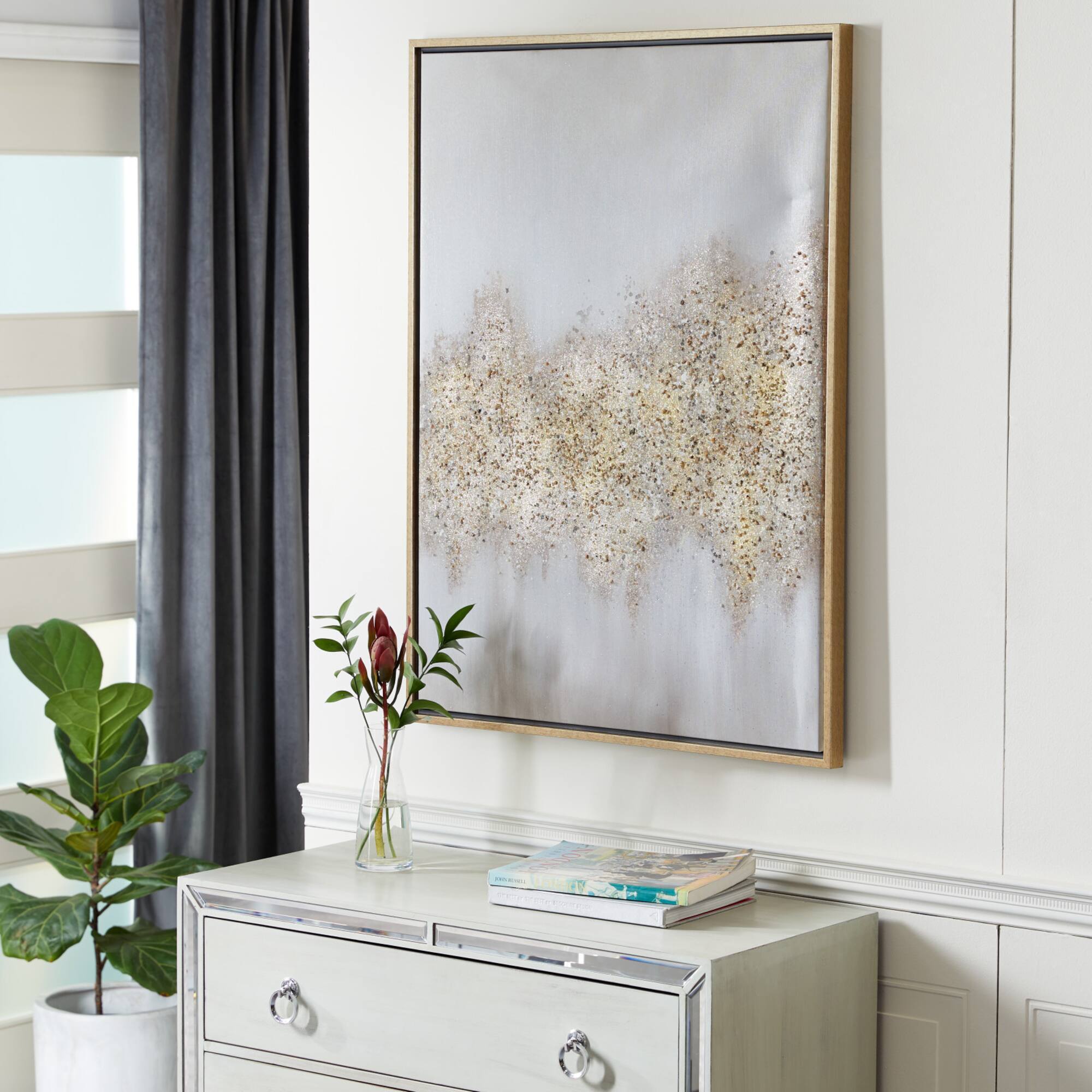 CosmoLiving by Cosmopolitan Gold Glam Abstract Canvas Wall Art